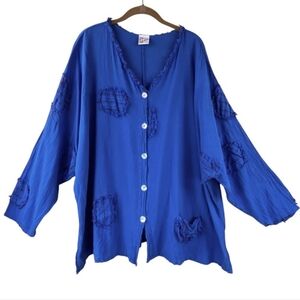 OH MY GAUZE BUTTON FRONT TUNIC